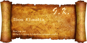 Ibos Klaudia névjegykártya