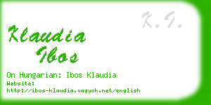 klaudia ibos business card